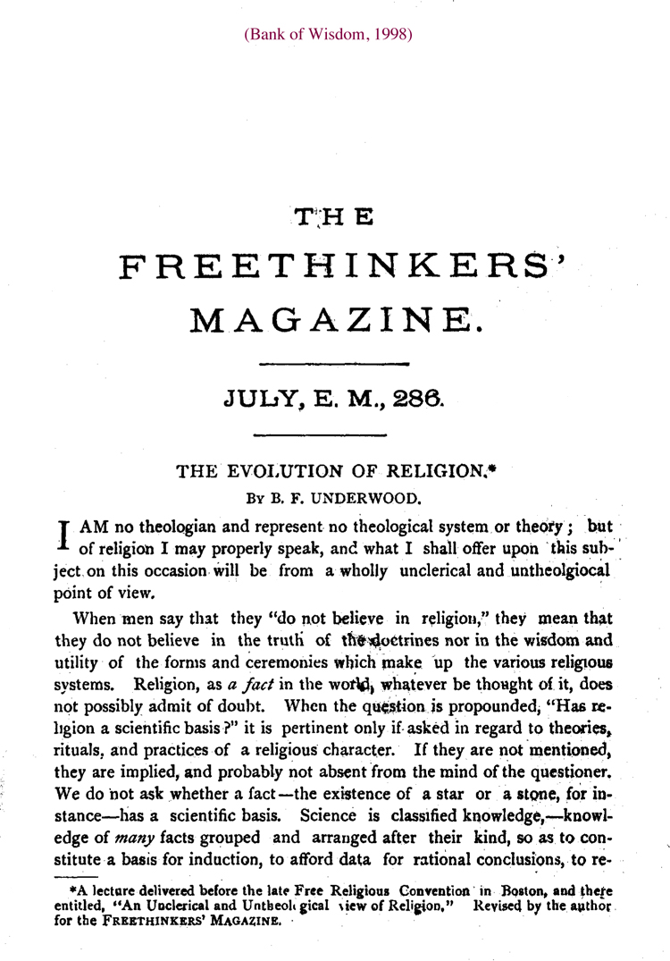 (image for) The Freethinker's Magazine - Set 2